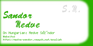 sandor medve business card